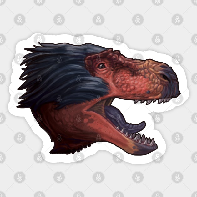 Tyrannosaurus rex (fluffy) Sticker by CoffeeBlack